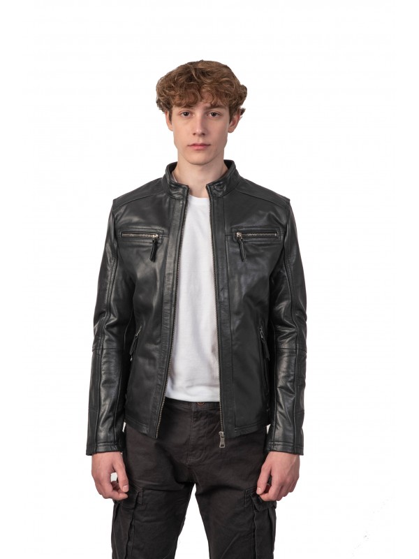ALPHA BUFFALO BLACK - AUTHENTIC MENS BLACK LEATHER JACKET ALPHA BUFFALO BLACK - AUTHENTIC MENS BLACK LEATHER JACKET
