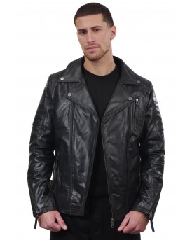 CHARLIE BUFFALO BLACK - ΑΥΘΕΝΤΙΚΟ ΑΝΤΡΙΚΟ ΜΑΥΡΟ ΔΕΡΜΑΤΙΝΟ ΜΠΟΥΦΑΝ