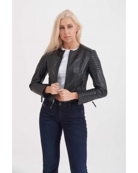 IRIS SHEEP BLACK - ΑΥΘΕΝΤΙΚΟ ΓΥΝΑΙΚΕΙΟ ΜΑΥΡΟ ΔΕΡΜΑΤΙΝΟ ΜΠΟΥΦΑΝ