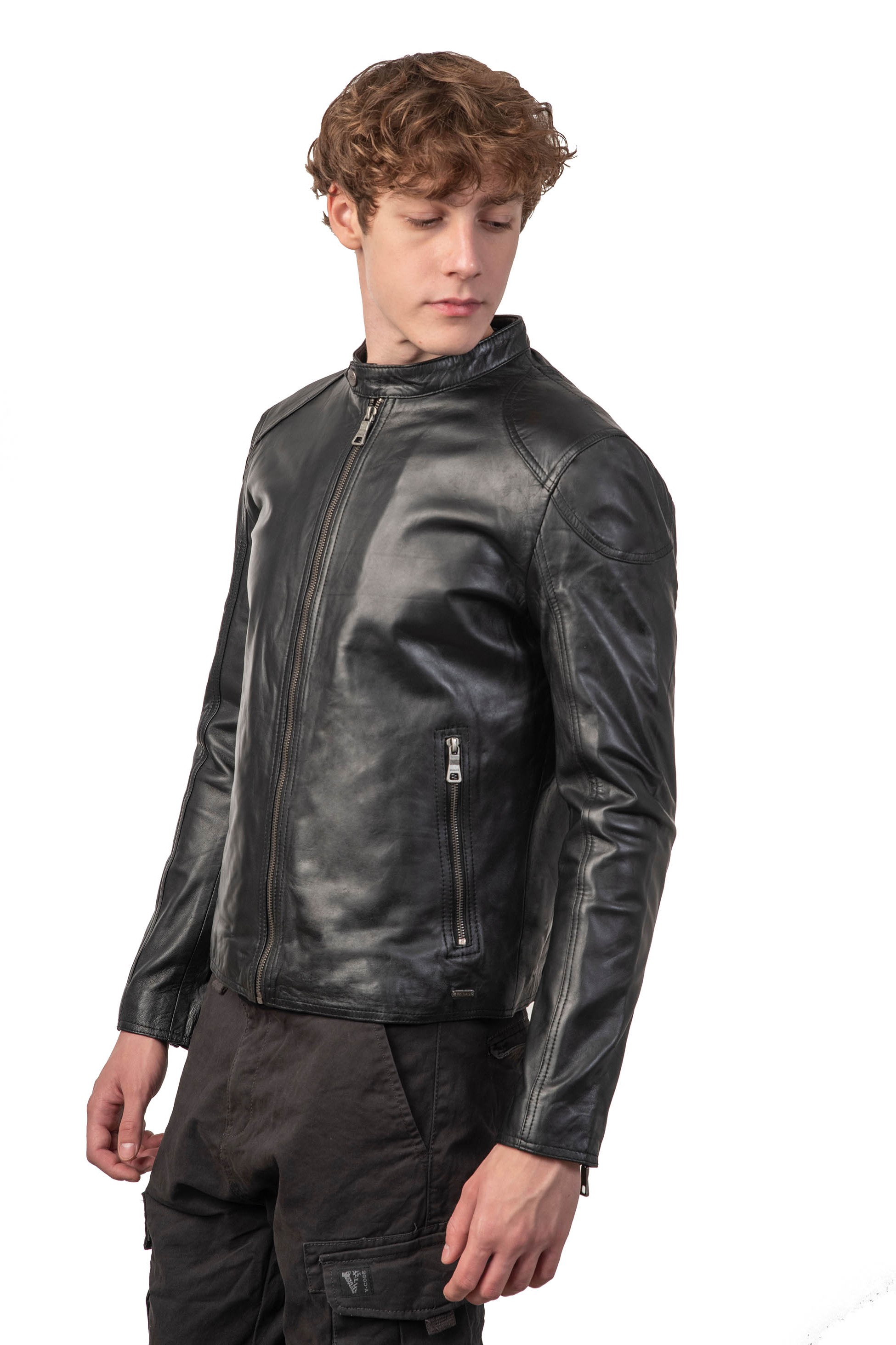 ROMEO SHEEP BLACK - ΑΥΘΕΝΤΙΚΟ ΑΝΤΡΙΚΟ ΜΑΥΡΟ ΔΕΡΜΑΤΙΝΟ ΜΠΟΥΦΑΝ