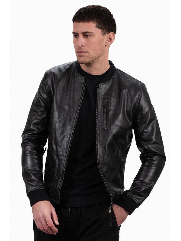 SUGAR BUFFALO BLACK - AUTHENTIC BLACK MENS LEATHER JACKET SUGAR BUFFALO BLACK - AUTHENTIC BLACK MENS LEATHER JACKET