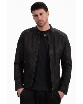 YANKEE SHEEP VINTAGE BLACK - AUTHENTIC MENS BLACK LEATHER JACKET