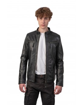 S-ALPHA SHEEP BLACK - AUTHENTIC BLACK MENS LEATHER JACKET