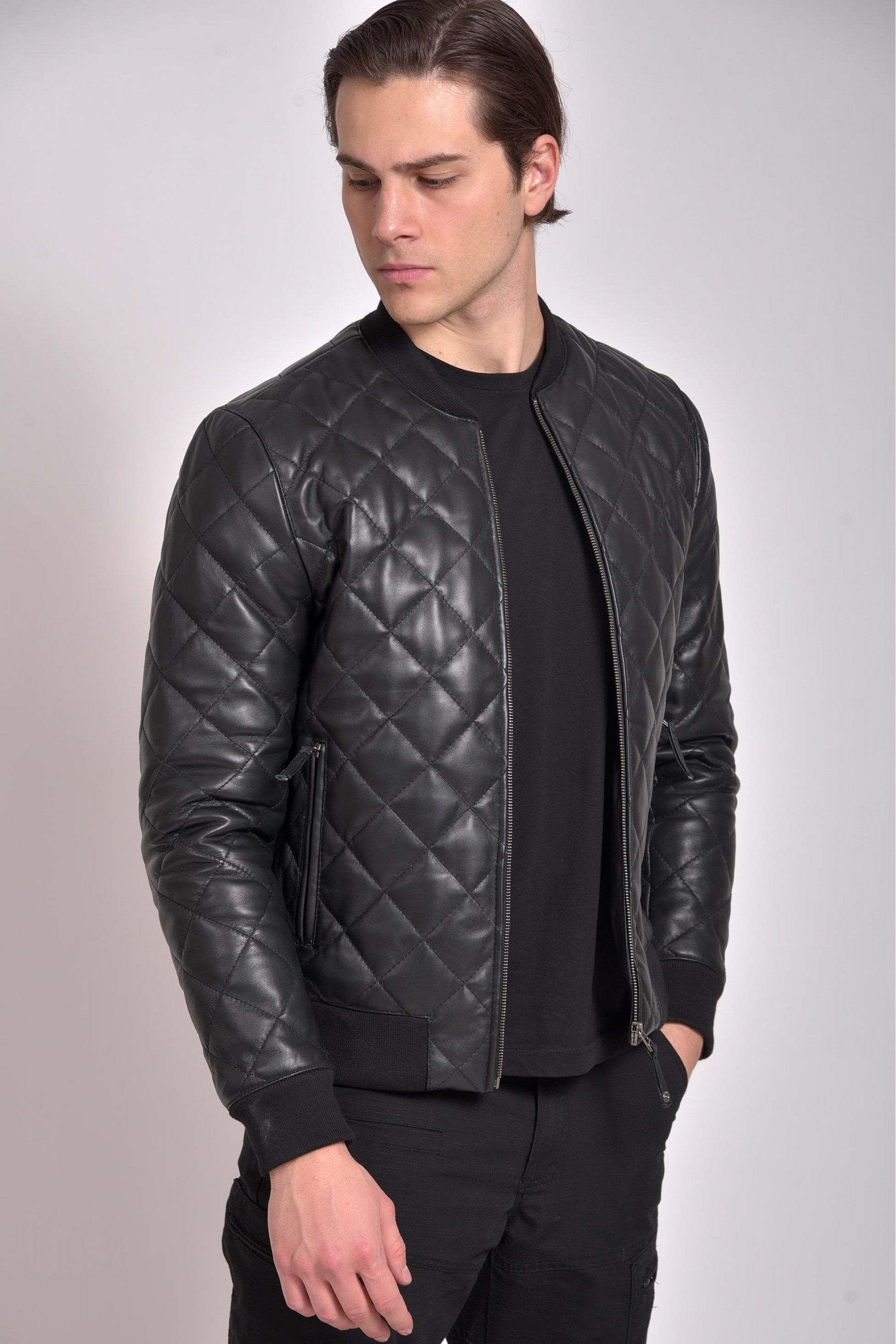 ARIZONA SHEEP BLACK - AUTHENTIC MENS BLACK LEATHER JACKET