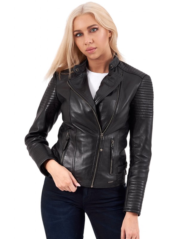 CALYPSO SHEEP BLACK - AUTHENTIC WOMENS BLACK LEATHER JACKET CALYPSO SHEEP BLACK - AUTHENTIC WOMENS BLACK LEATHER JACKET
