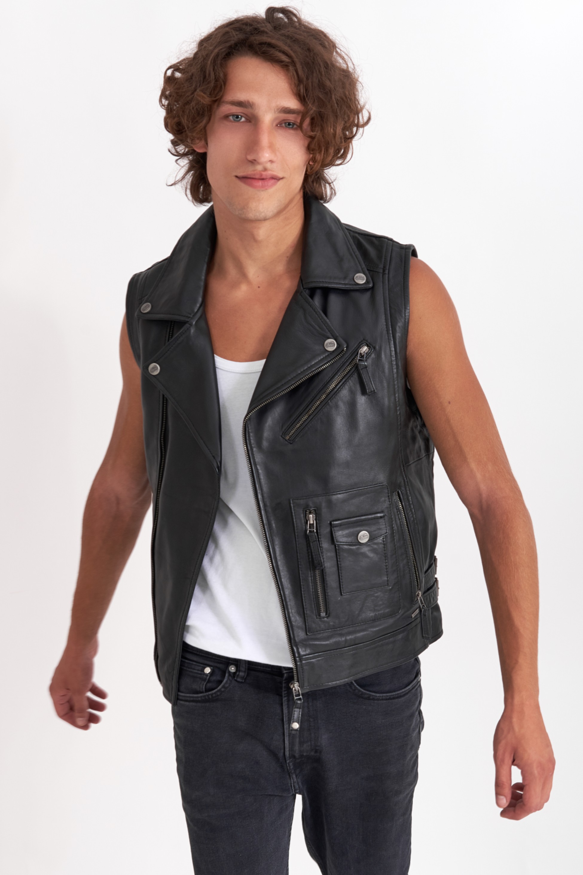 CHOPPER SHEEP BLACK- ΑΝΔΡΙΚΟ ΔΕΡΜΑΤΙΝΟ ΜΑΥΡΟ ΓΙΛΕΚΟ