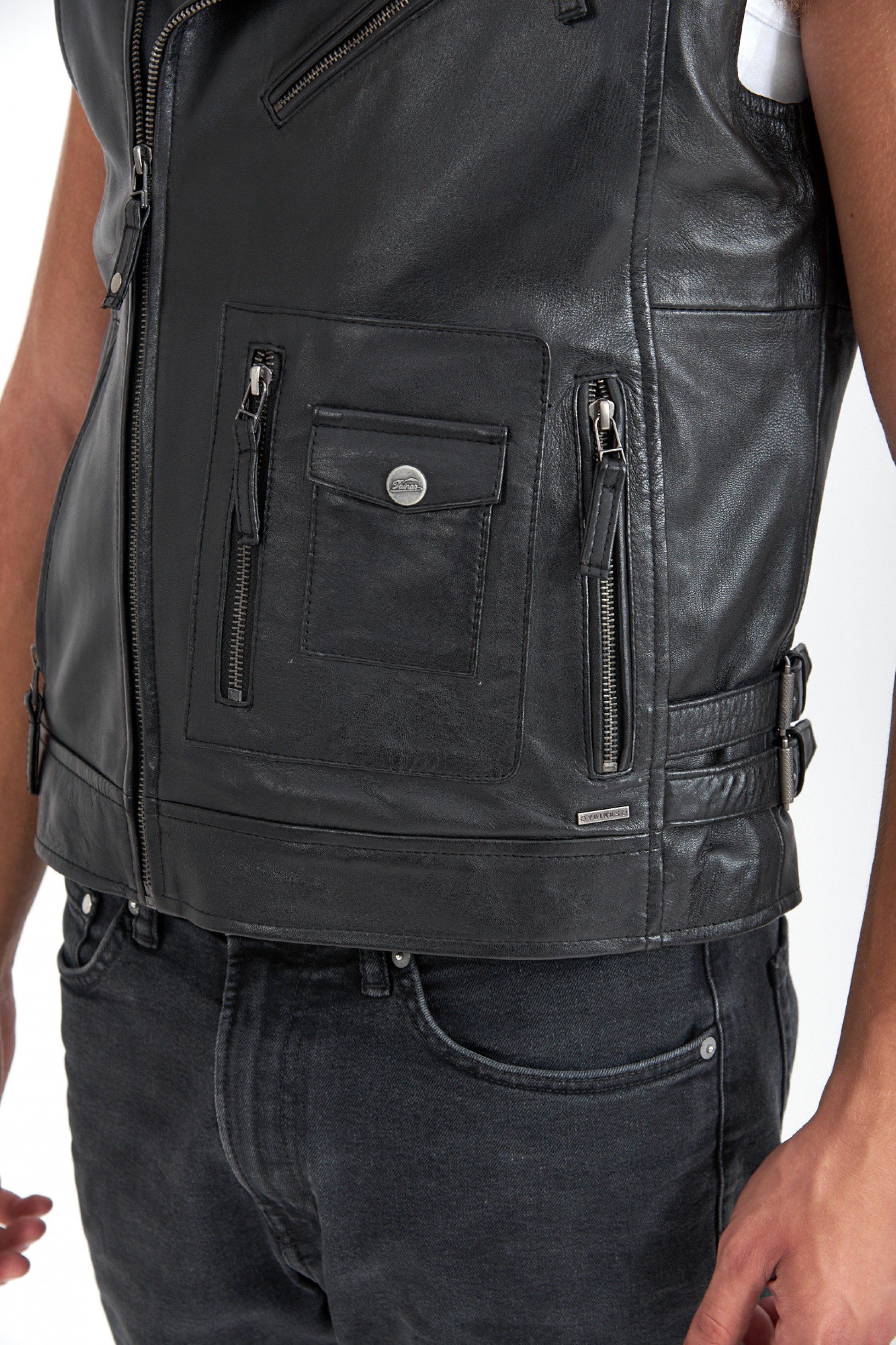 CHOPPER SHEEP BLACK- ΑΝΔΡΙΚΟ ΔΕΡΜΑΤΙΝΟ ΜΑΥΡΟ ΓΙΛΕΚΟ