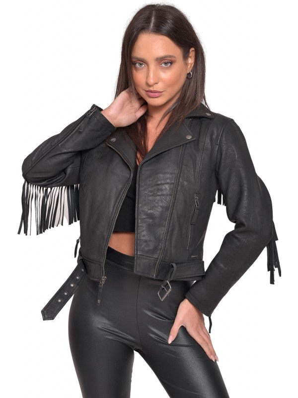 CRAZY HORSE VINTAGE SHEEP BLACK - AUTHENTIC WOMENS LEATHER BLACK JACKET CRAZY HORSE VINTAGE SHEEP BLACK - AUTHENTIC WOMENS LEATHER BLACK JACKET