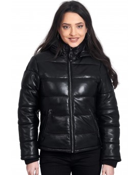 MIRA SHEEP BLACK - ΑΥΘΕΝΤΙΚΟ ΓΥΝΑΙΚΕΙΟ ΜΑΥΡΟ ΔΕΡΜΑΤΙΝΟ ΜΠΟΥΦΑΝ