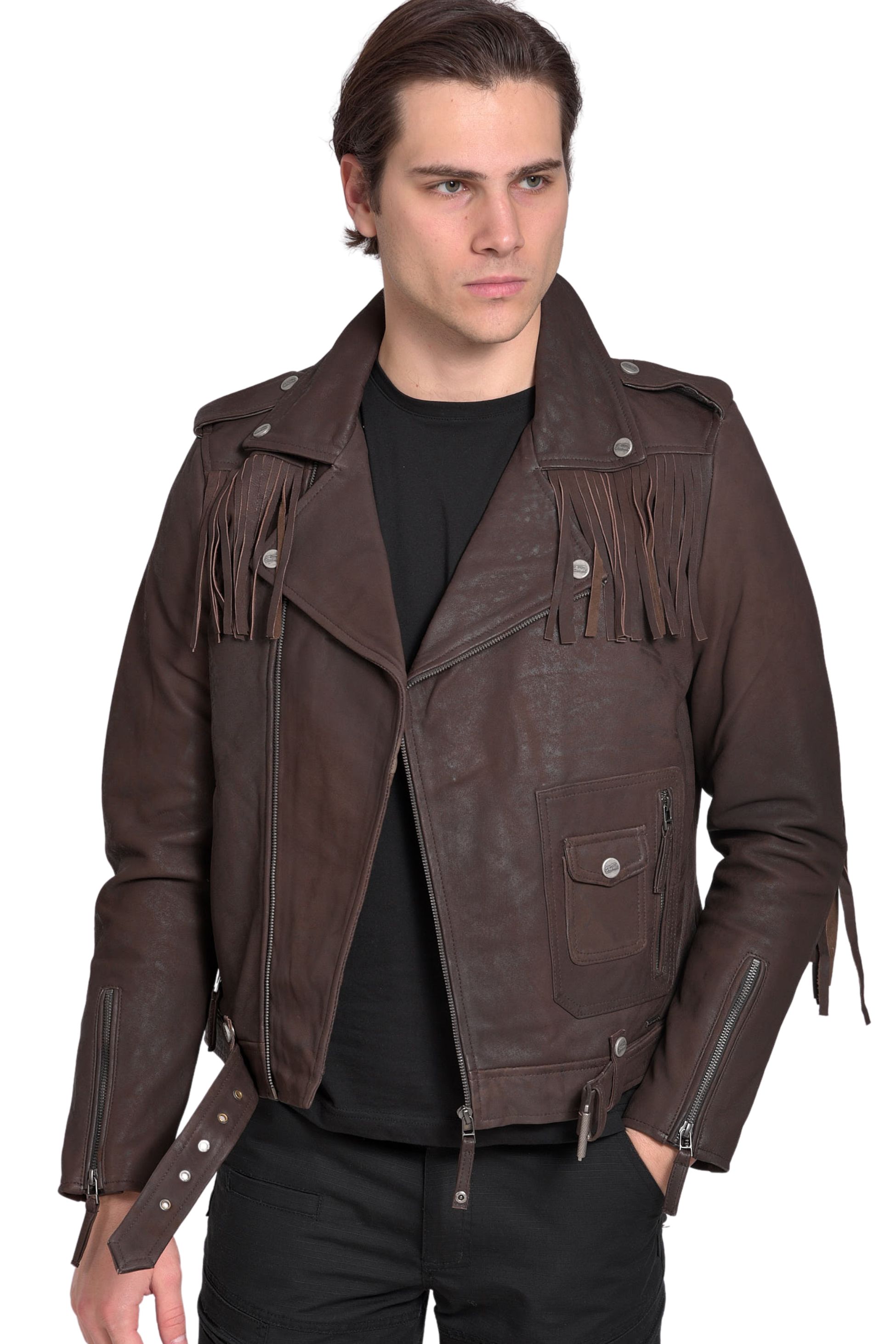 NAVAJO VINTAGE SHEEP BROWN - ΑΥΘΕΝΤΙΚΟ ΑΝΤΡΙΚΟ ΚΑΦΕ ΔΕΡΜΑΤΙΝΟ ΜΠΟΥΦΑΝ