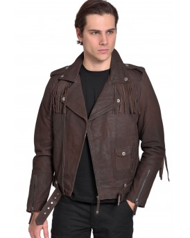 NAVAJO VINTAGE SHEEP BROWN - ΑΥΘΕΝΤΙΚΟ ΑΝΤΡΙΚΟ ΚΑΦΕ ΔΕΡΜΑΤΙΝΟ ΜΠΟΥΦΑΝ