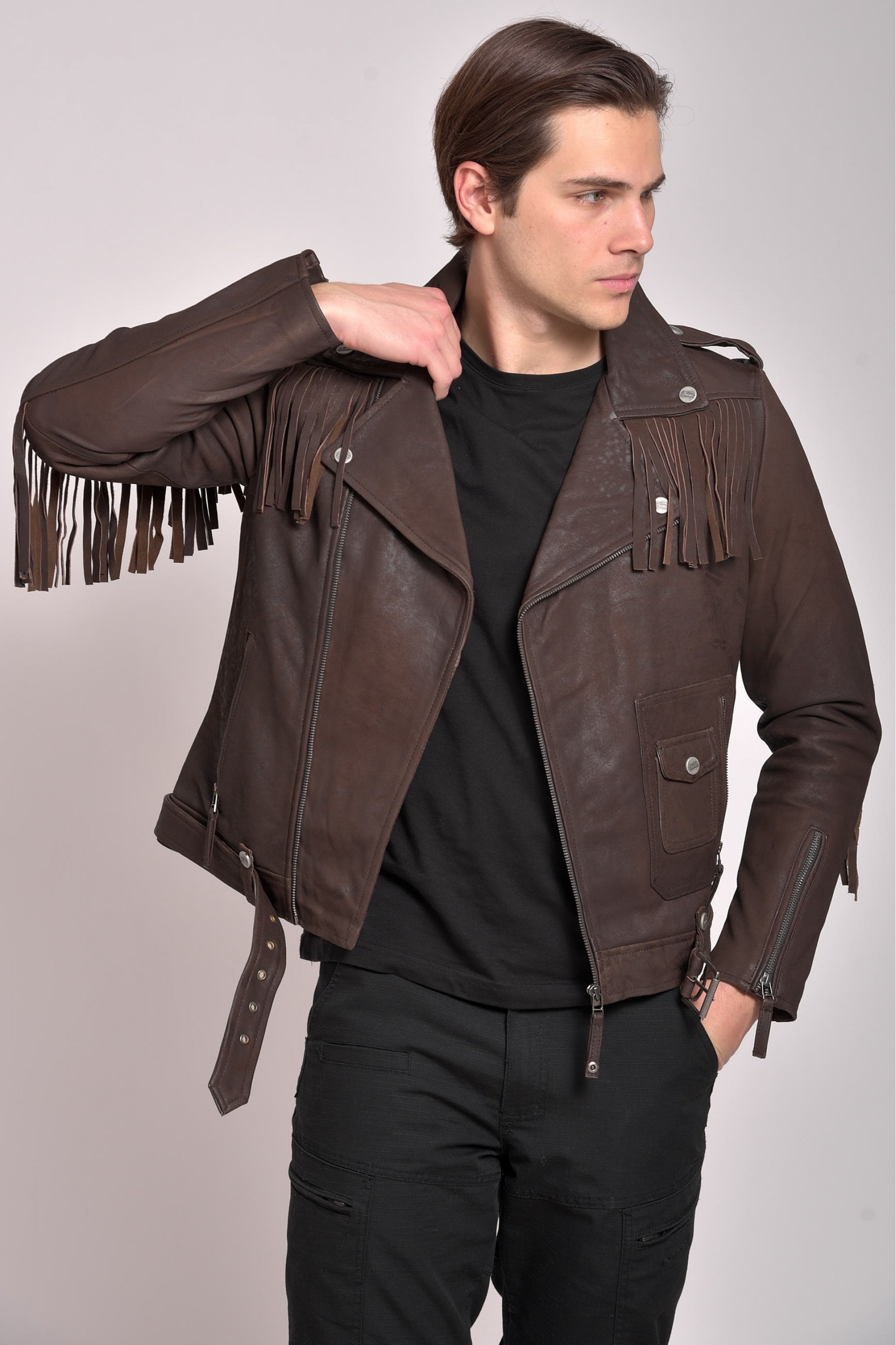 NAVAJO VINTAGE SHEEP BROWN - ΑΥΘΕΝΤΙΚΟ ΑΝΤΡΙΚΟ ΚΑΦΕ ΔΕΡΜΑΤΙΝΟ ΜΠΟΥΦΑΝ