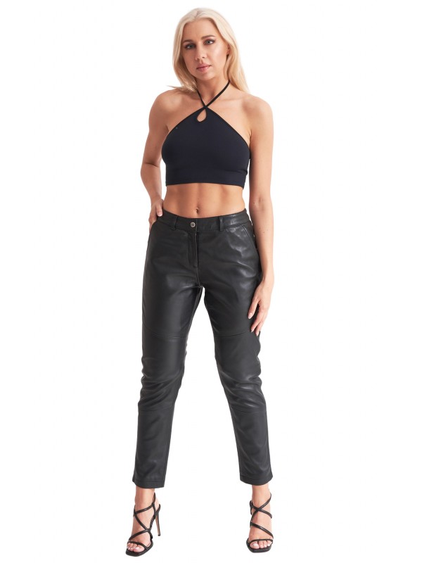 SUZY-Q SHEEP BLACK - AUTHENTIC WOMEN'S BLACK LEATHER PANTS SUZY-Q SHEEP BLACK - AUTHENTIC WOMEN'S BLACK LEATHER PANTS