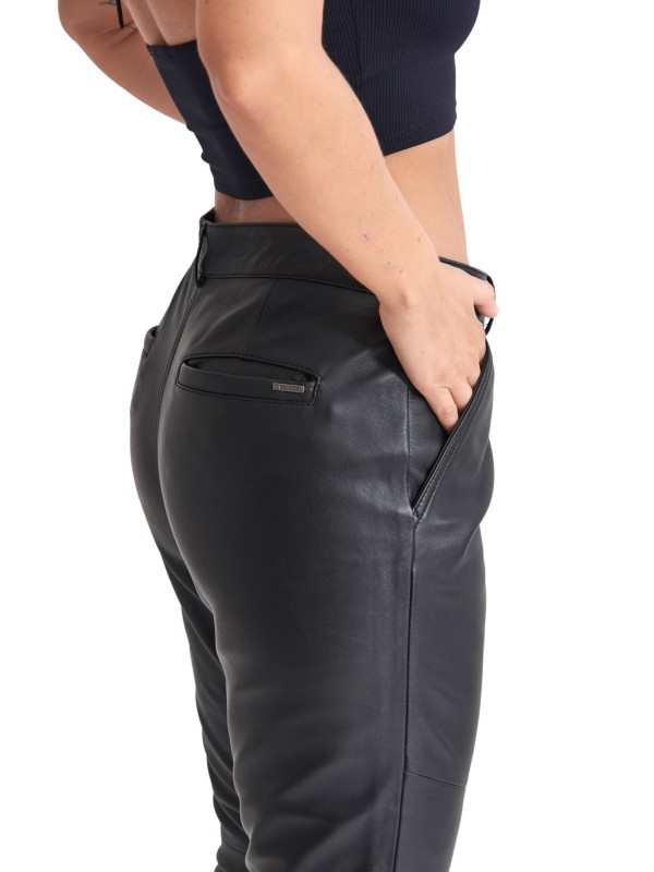 SUZY-Q SHEEP BLACK - AUTHENTIC WOMEN'S BLACK LEATHER PANTS SUZY-Q SHEEP BLACK - AUTHENTIC WOMEN'S BLACK LEATHER PANTS