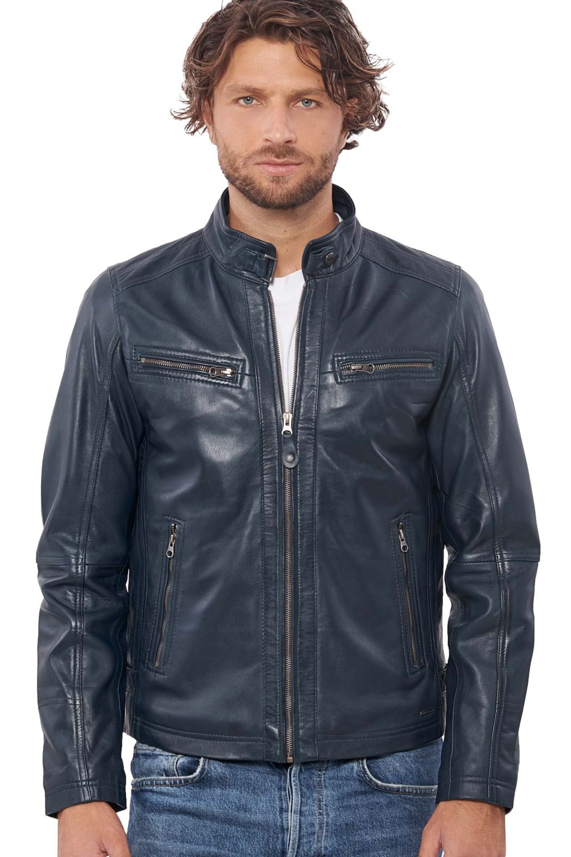 ALPHA SHEEP BLUE - AUTHENTIC MENS LEATHER JACKET
