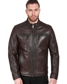 ALPHA SHEEP BROWN - AUTHENTIC MENS BROWN LEATHER JACKET