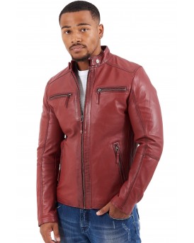 ALPHA SHEEP RED - AUTHENTIC MENS RED LEATHER JACKET