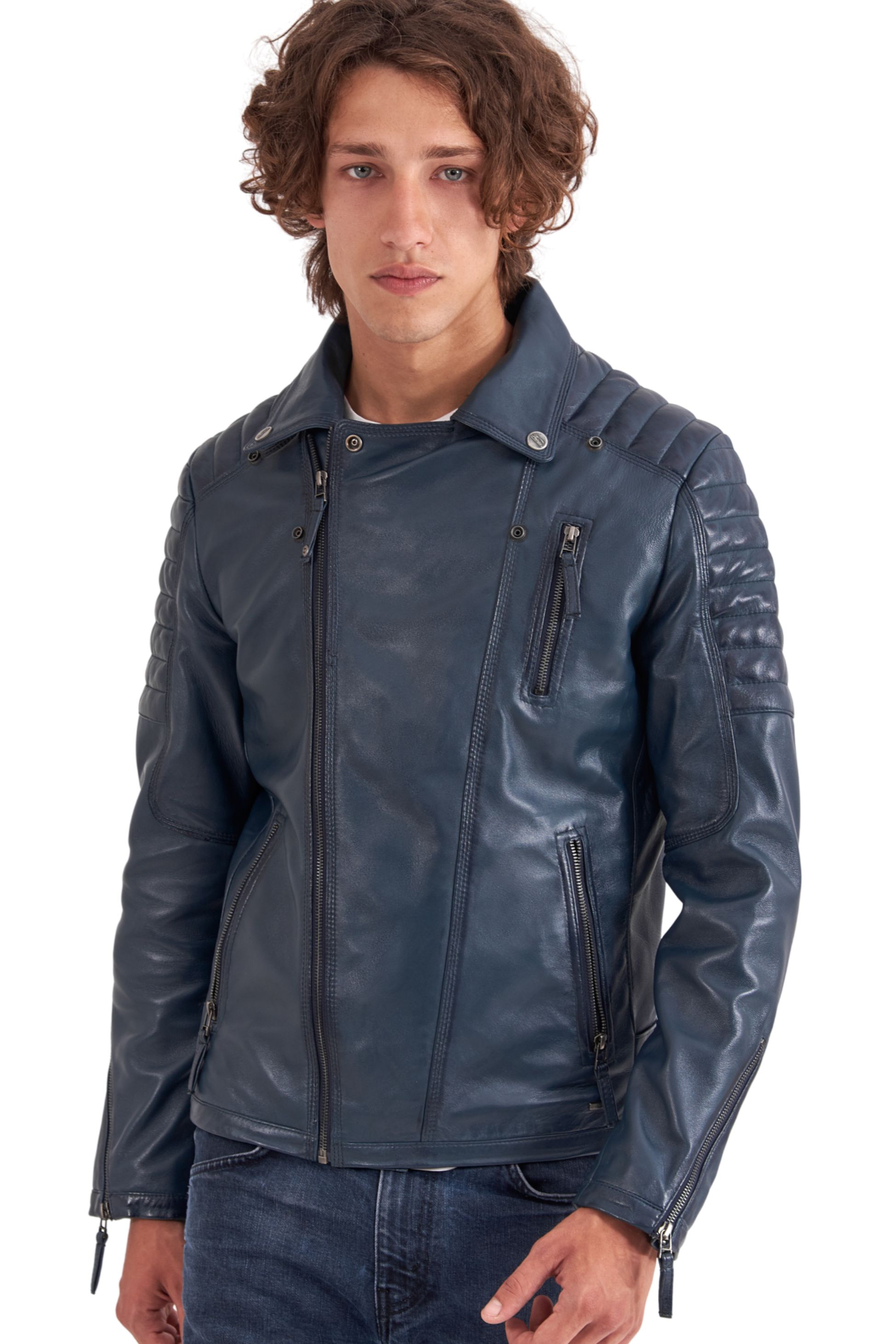 CHARLIE SHEEP BLUE - AUTHENTIC MENS LEATHER JACKET
