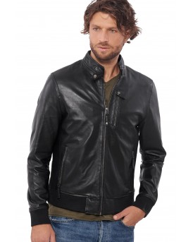 ECHO SHEEP BLACK - AUTHENTIC BLACK MENS LEATHER JACKET
