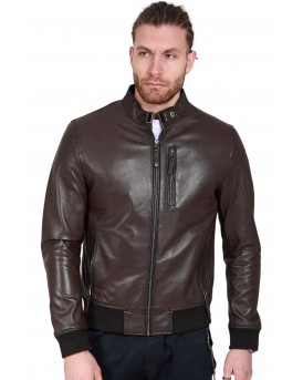 ECHO SHEEP BROWN - AUTHENTIC MENS BROWN LEATHER JACKET