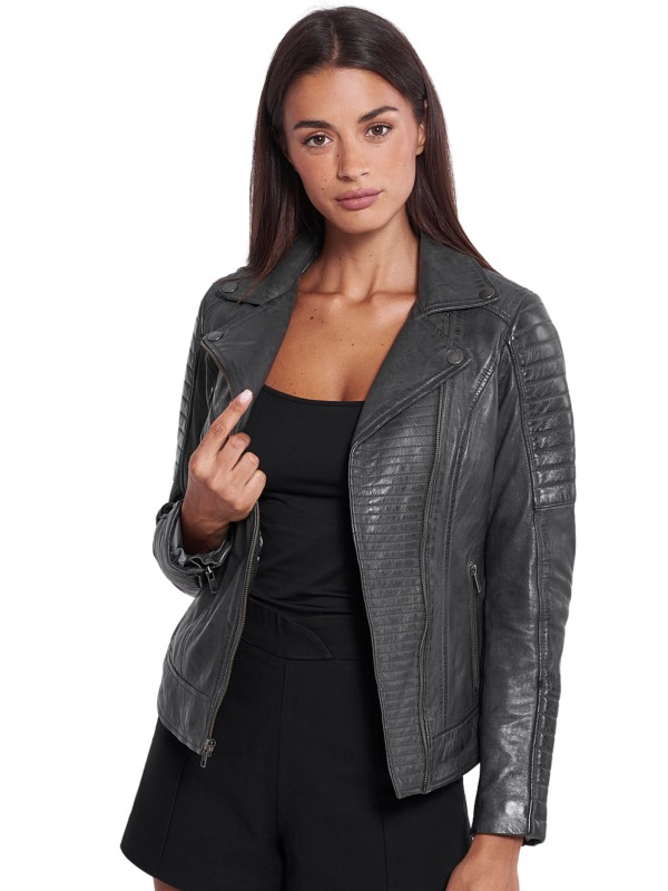 ELECTRA SHEEP GREY- ΑΥΘΕΝΤΙΚΟ ΓΥΝΑΙΚΕΙΟ ΓΚΡΙ ΔΕΡΜΑΤΙΝΟ ΜΠΟΥΦΑΝ