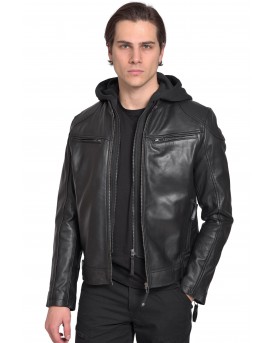 KAPPA SHEEP BLACK - ΑΥΘΕΝΤΙΚΟ ΑΝΤΡΙΚΟ ΜΑΥΡΟ ΔΕΡΜΑΤΙΝΟ ΜΠΟΥΦΑΝ