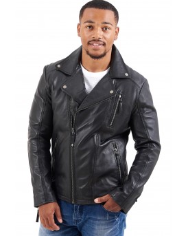 OSCAR SHEEP BLACK - ΑΥΘΕΝΤΙΚΟ ΑΝΤΡΙΚΟ ΜΑΥΡΟ ΔΕΡΜΑΤΙΝΟ ΜΠΟΥΦΑΝ