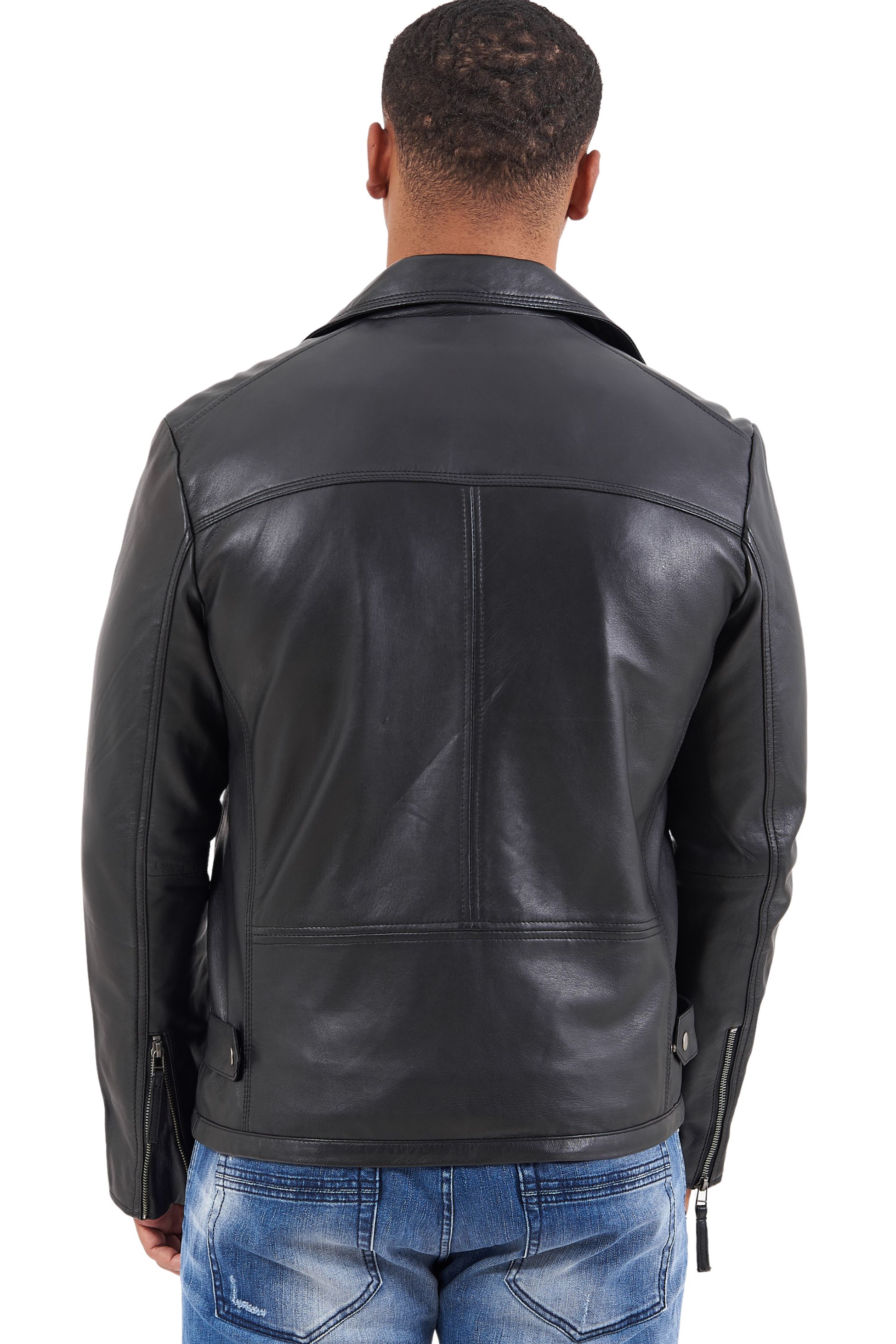 OSCAR SHEEP BLACK - ΑΥΘΕΝΤΙΚΟ ΑΝΤΡΙΚΟ ΜΑΥΡΟ ΔΕΡΜΑΤΙΝΟ ΜΠΟΥΦΑΝ