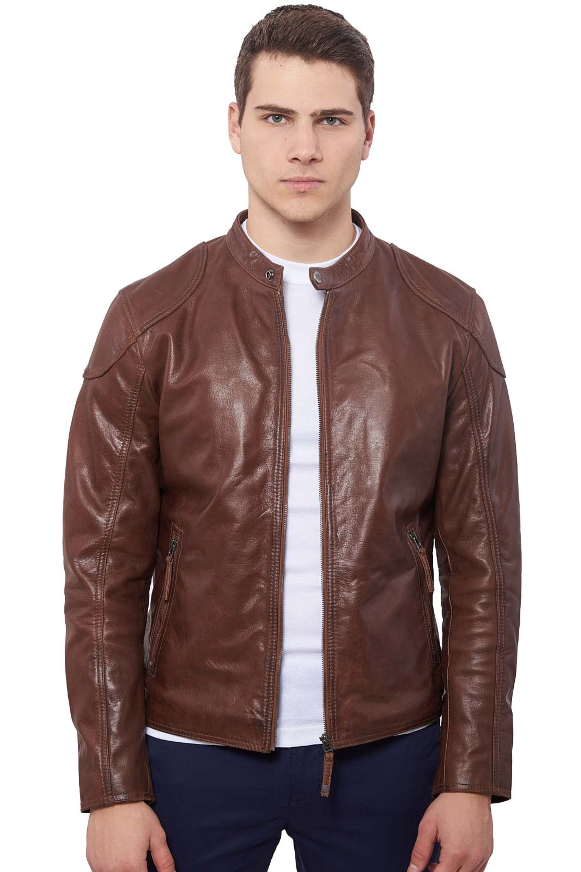 ROMEO BUFFALO COGNAC - ΑΥΘΕΝΤΙΚΟ ΑΝΤΡΙΚΟ ΚΟΝΙΑΚ ΔΕΡΜΑΤΙΝΟ ΜΠΟΥΦΑΝ