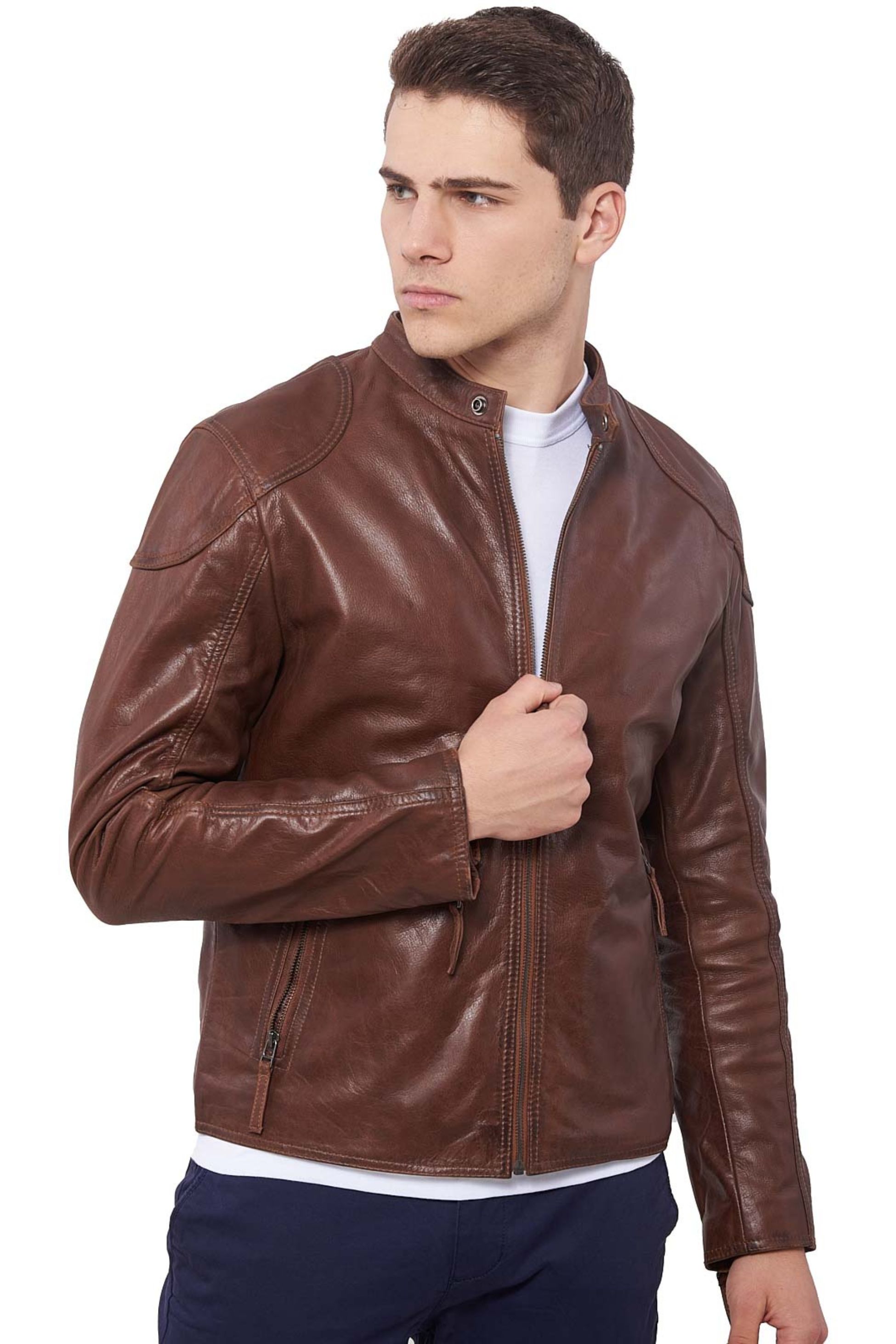 ROMEO BUFFALO COGNAC - ΑΥΘΕΝΤΙΚΟ ΑΝΤΡΙΚΟ ΚΟΝΙΑΚ ΔΕΡΜΑΤΙΝΟ ΜΠΟΥΦΑΝ