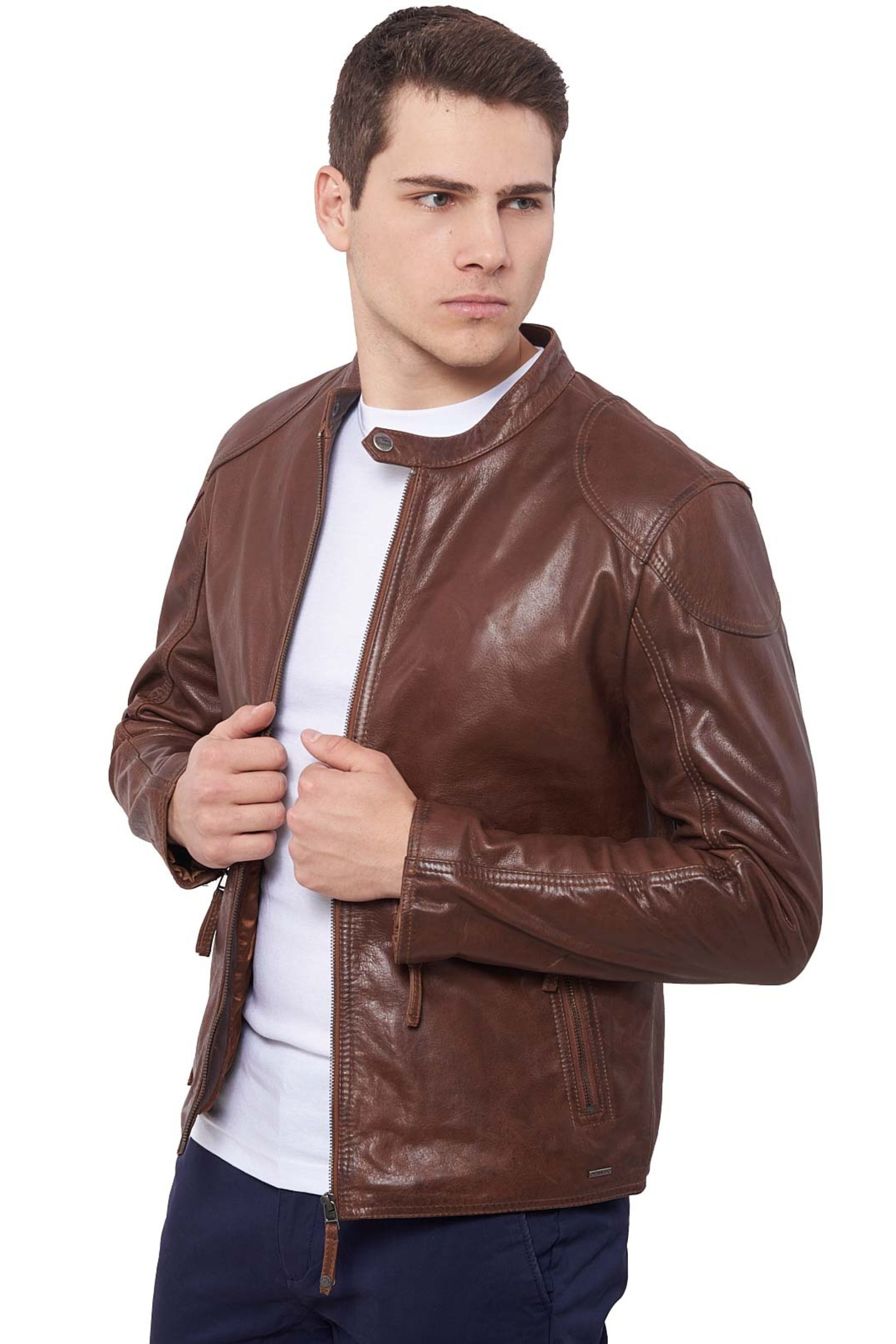 ROMEO BUFFALO COGNAC - ΑΥΘΕΝΤΙΚΟ ΑΝΤΡΙΚΟ ΚΟΝΙΑΚ ΔΕΡΜΑΤΙΝΟ ΜΠΟΥΦΑΝ